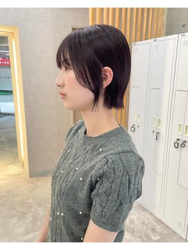 アロ 大阪梅田(alo) 【momoa】ラベンダー×パツっとボブ《ブリーチ/大阪梅田》