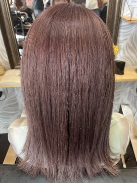 カミビト 奈良生駒店(KamiBito) ラベンダーピンクの艶感ストレート