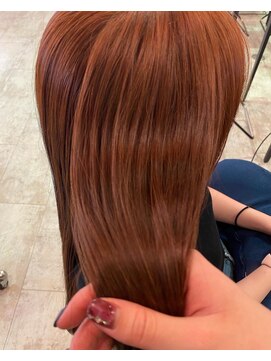ウルア 三鷹店(ULUA) ブリーチ無しダブルカラー オレンジブラウン