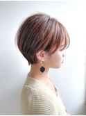40代50代丸みショート/くびれショート白髪ぼかし