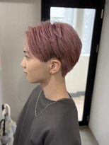 リグ 横浜(Lig.) ピンクラベンダーメンズカットブリーチダブルカラーピンクカラー