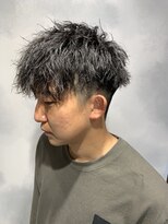 クレオ 片江店(CREO) ソフトツイストパーマメンズカット黒髪暗髪刈上げ