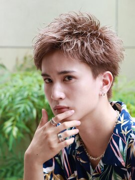 オーシャントーキョー 大阪(OCEAN TOKYO) アップバング ブリーチ ベリショ  メンズヘア メンズ  ショート