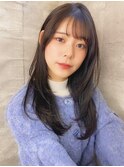 ハイレイヤーロング_ブラックカラーグレージュ