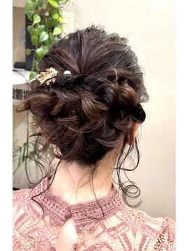 ヘアカフェ コトノハ(hair cafe Kotonoha) 【コトノハ】ヘアセット結婚式編み込み 大人可愛いアレンジ