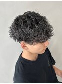 メンズ波巻きスパイラルパーマ×メッシュハイライト/新潟/万代