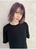 20代30代大人可愛いこなれひし形レイヤーカットペールパープル