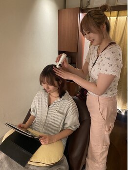 ヘアメイク ポルテ(HAIR MAKE PORTE)の写真/【盛岡駅徒歩3分】毎日忙しく頑張る貴方にぜひ試してほしいポルテの本格的ヘッドスパで癒しのご褒美を。