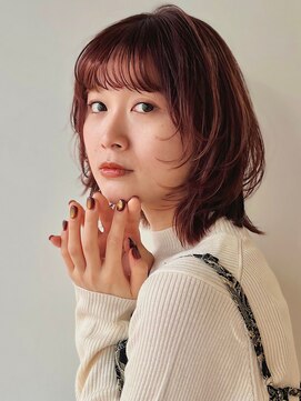 ガーデン 銀座(GARDEN) 顔まわりレイヤー/レイヤーボブ/レッドブラウン/イメチェン