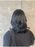 外ハネブルーブラック