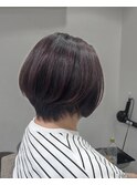 ショートボブ×メテオボルドーカラー