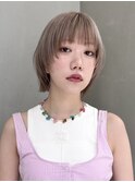 【GEEKS渋谷】レイヤーボブ/ミルクティーベージュ/秋冬ヘア/小顔