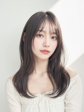 ネオリーブウリ 二子玉川店(Neolive uri) ミディアムヘア暗めカラーデザインカラーフェイスフレーミング