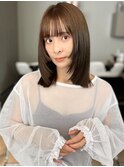 ミディアムレイヤー/顔まわりレイヤー/レイヤーカット/ブラウン