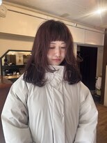 フランチェスカ(Francesca)&nbsp;ピンクブラウン/ピンク/オン眉/ミディアムレイヤー