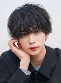 ラウンドマッシュニュアンス波巻きツイストシャドウサーフカール