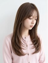 アトラスサロン 札幌大通り(Atras.salon)&nbsp;ベージュブラウンの髪質改善シースルーバングレイヤーロング