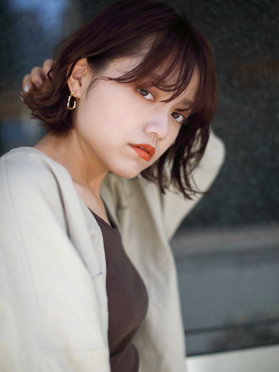 透け感×ブラウン