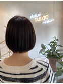 【ナチュラルボブ×モノトーンベージュ