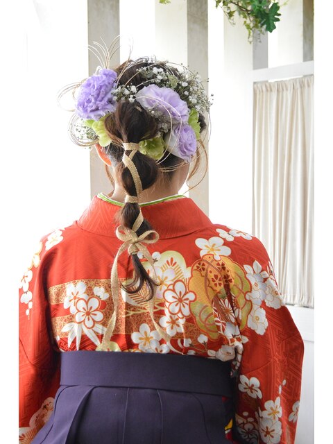 【コトノハ】成人式卒業式振袖袴　かわいい着物ヘアたまねぎヘア