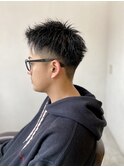 MEN’S HAIRアッシュブラックマッシュパーマショート