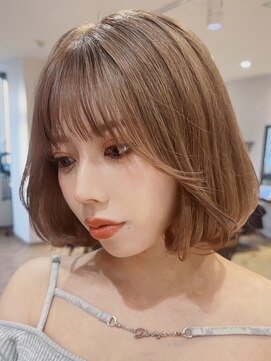 ロンドブルーム 天神大名店(Lond Bloom) ミルクティベージュカラーミニボブ大人ショートボブショート