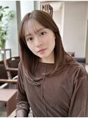 ★くびレイヤーエモージュ前髪薄めバング小顔カット大人ガーリー