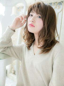 モッズ ヘア 福岡姪浜店(mod's hair) mod's姪浜/外国人風カーキベージュハイライトエアリーミディh