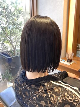 ジールサロン つくば本店 【ぱや毛改善】切りっぱなしボブ×うる艶縮毛矯正