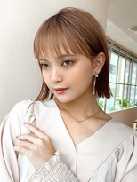 アフロート ディル(AFLOAT D'L)&nbsp;30代シースルーぱっつん前髪で可愛い結べるボブ外ハネボブ