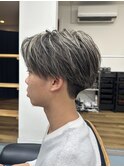 【oasisオグラ】メンズハイライトメッシュカラーセンター分け