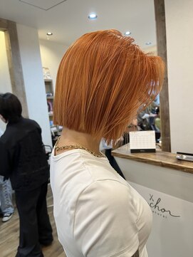 アンカーバイナチュラル(anchor by natural) ハイトーン/切りっぱなしボブ/オレンジカラー