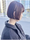 20代30代40代ストレートボブリップラインラベンダーベージュ