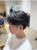 フェザーパーマ フェザーショート センターパート 