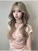 イメチェン/ピンクベージュ/アンブレラカラー/前髪/名古屋駅