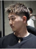 MEN'S/アップバングショート×ハイライト/スキンフェード