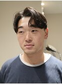 海外風センターパート/ニュアンスパーマ/オールバックパーマ