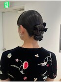 シニヨンヘア/ ヘアアレンジ / お呼ばれヘア / リボンヘア