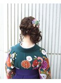 卒業式ヘアセット サイドアップ