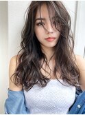 【ROSE/茨木】ほつれウェーブ ネイビーカラー ベージュカラー