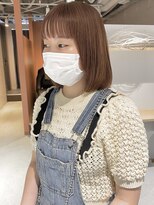 コフィー バイ メルト 吉祥寺(cofy by melt)&nbsp;【中澤彩乃】ケアブリーチピンクベージュくすみピンク前髪ボブ