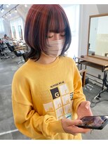ルヴェルヘアー(Revel hair)&nbsp;アウターカラー×マッシュウルフ
