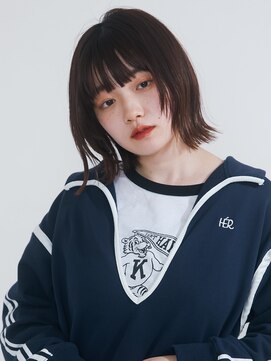 オンク 新宿(onk) 黒髪/グレーベージュ/レイヤーロング/前髪パーマ[新宿駅]