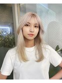 ホワイトブロンドハイトーンレイヤー