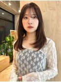 ミディアム レイヤーカット 艶カラー メルティカラー