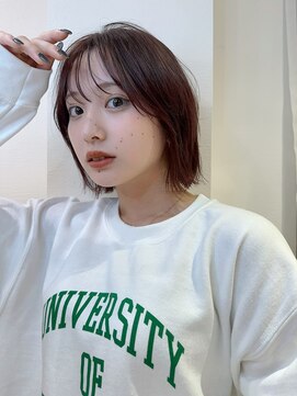 ロンドアベニール 北千住(Lond avenir) 切りっぱなしボブ　縮毛矯正　美髪ストレート　髪質改善　前髪