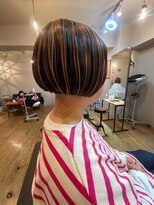ロータス ヘアデザイン(LOTUS hair design.)&nbsp;ミニボブ×アンブレラカラー×guest style