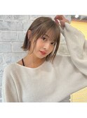 フェイスレイヤー/小顔カット/寒色系カラー/グレージュ