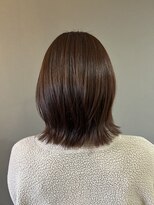 ココカラヘアー ニコ(cococara hair nico)&nbsp;くびれボブ/レイヤーボブ/ピンクブラウン/前髪なし