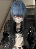 ブルーからブラックのルーツカラー(ブリーチ2回～)
